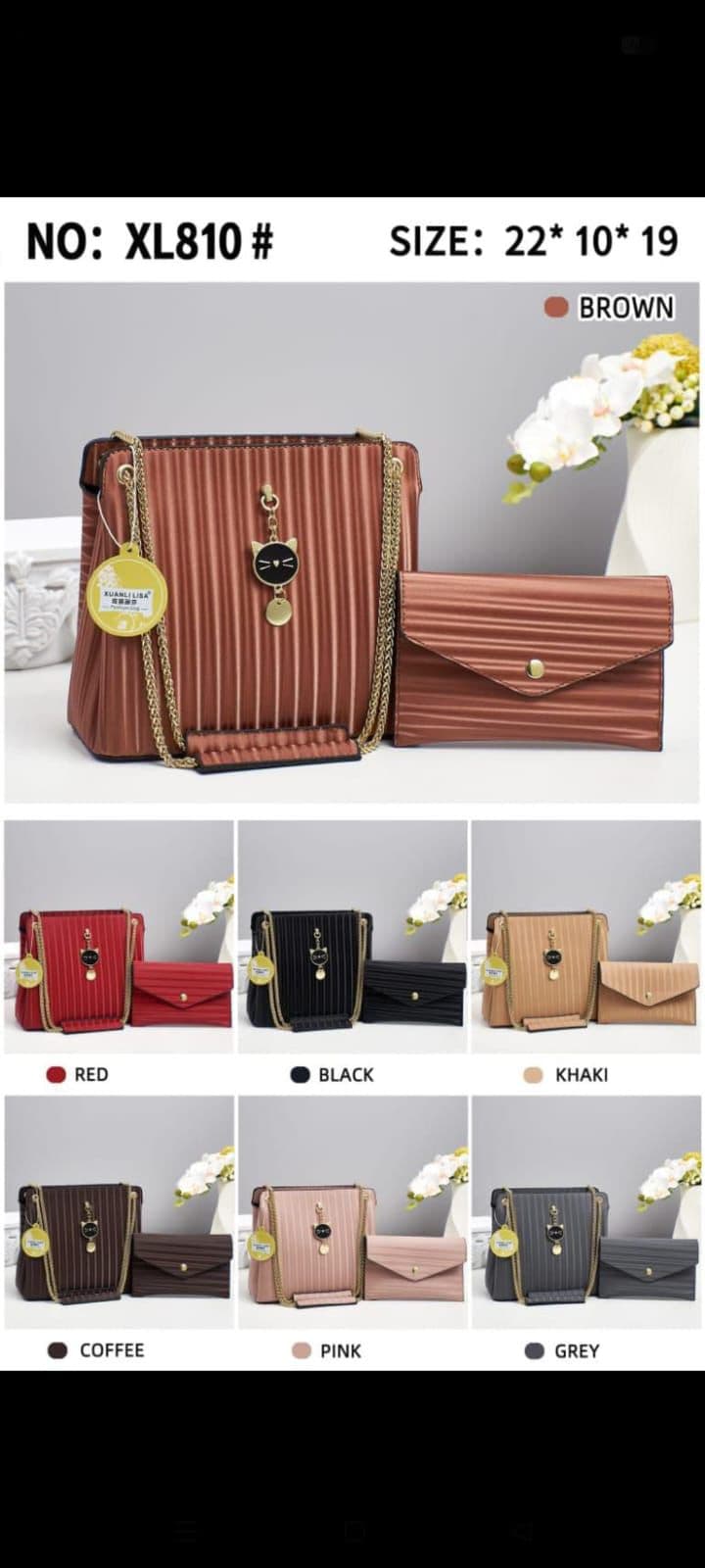 TOTE BAG THREE PIECES HANDBAG